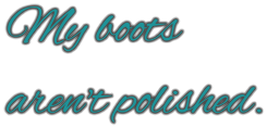 My boots  aren't polished.